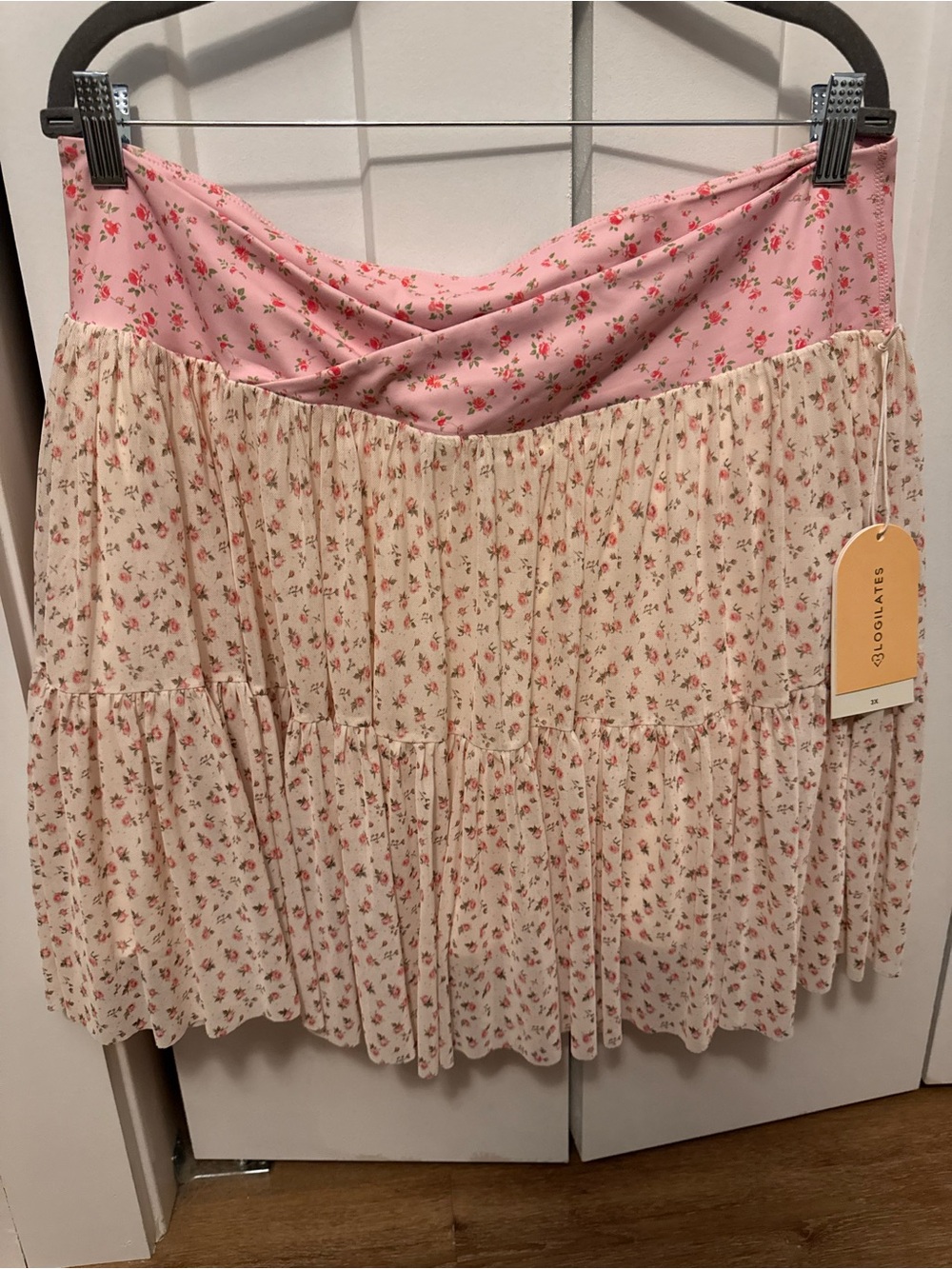 Blogilates Floral Skort -  Pink/Cream